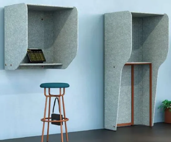 Cabina telefónica acústica Escale (Cabina montada en la pared H. 900 x L. 800 x W. 787 mm, F10, 01)